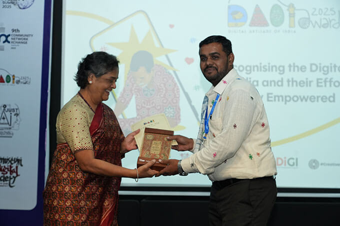 At the digital artisans of India award ceremony.