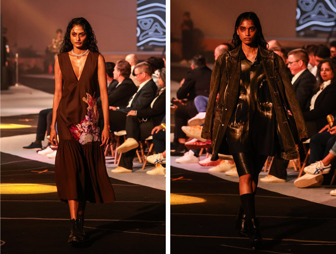 Glimpses of models styled with bruised faces and split lips