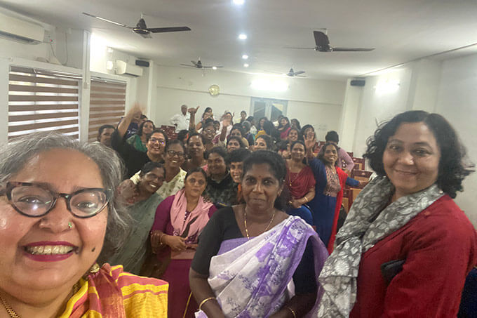 Vohra with ASHA workers.