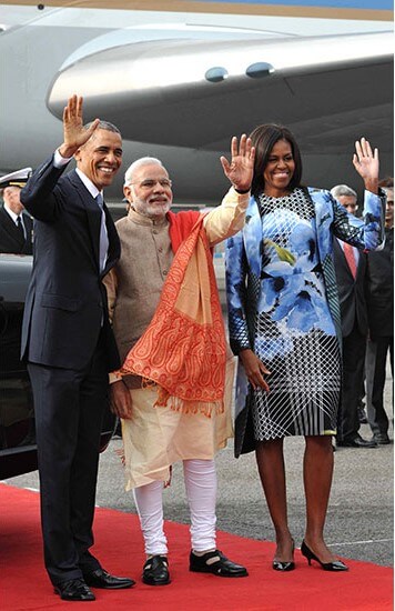 Former American first lady Michelle Obama wore a Bibhu Mohapatra garment during her visit to India.