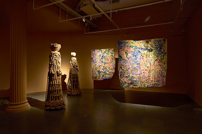 Installation view of Tapovan - Ika, Dwi, Forest I & II at Garden of Gestures presented by Chanakya School.