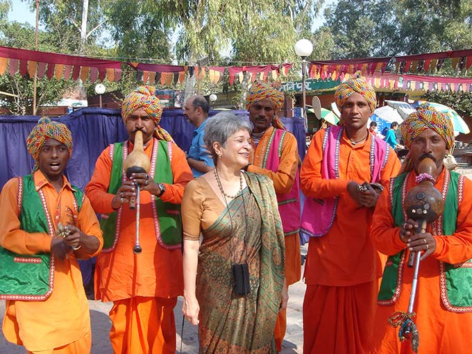 Celebrating the opening of the Dastkar Bazaar 2006.