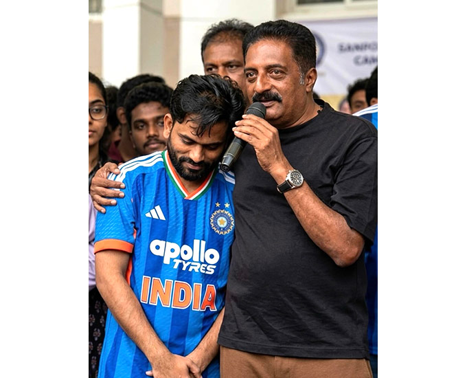 Actor Prakash Raj during the student-led protest at Jantar Mantar, New Delhi.