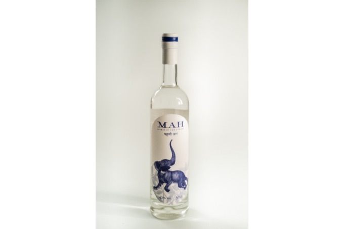 MAH—the artisanal spirit is made from mahua flowers gathered in the forests of Chhattisgarh, which is distilled and bottled in Paris.